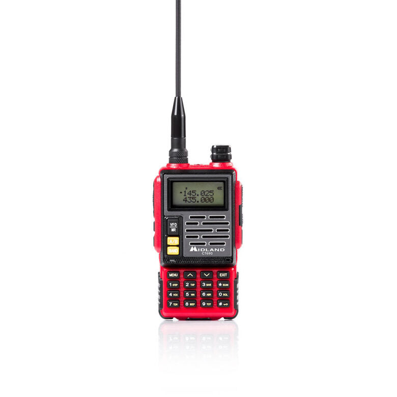 Midland CT690 ricetrasmittente 128 canali 136 - 480 MHz Nero, Rosso
