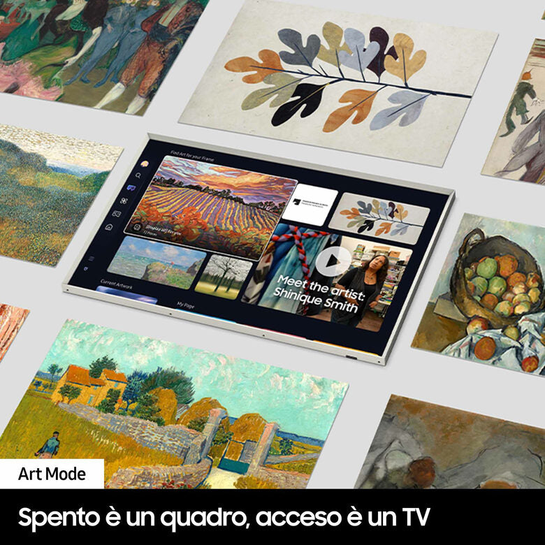 Samsung QE75LS03DAUXZT Televisione Smart TV 75 Pollici Qled 4K The Frame Black Matte Display Processore Quantum 4K Modern Frame Design Dolby Atmos