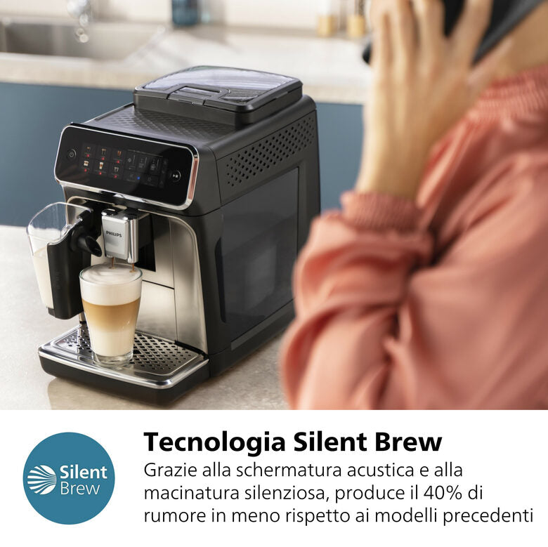Philips Series 3300 LatteGo EP3347/90 Macchina da caffè automatica, 6 bevande, 1.8 L, cappuccinatore, macine in ceramica