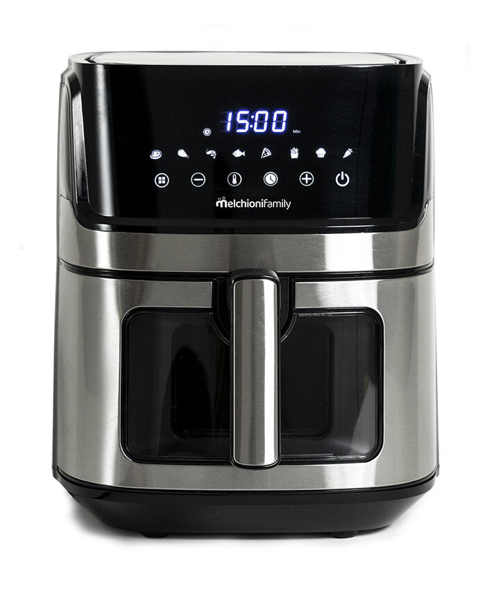 Melchioni 118340033 friggitrice Singolo 6,5 L Indipendente 1600 W Nero, Stainless steel
