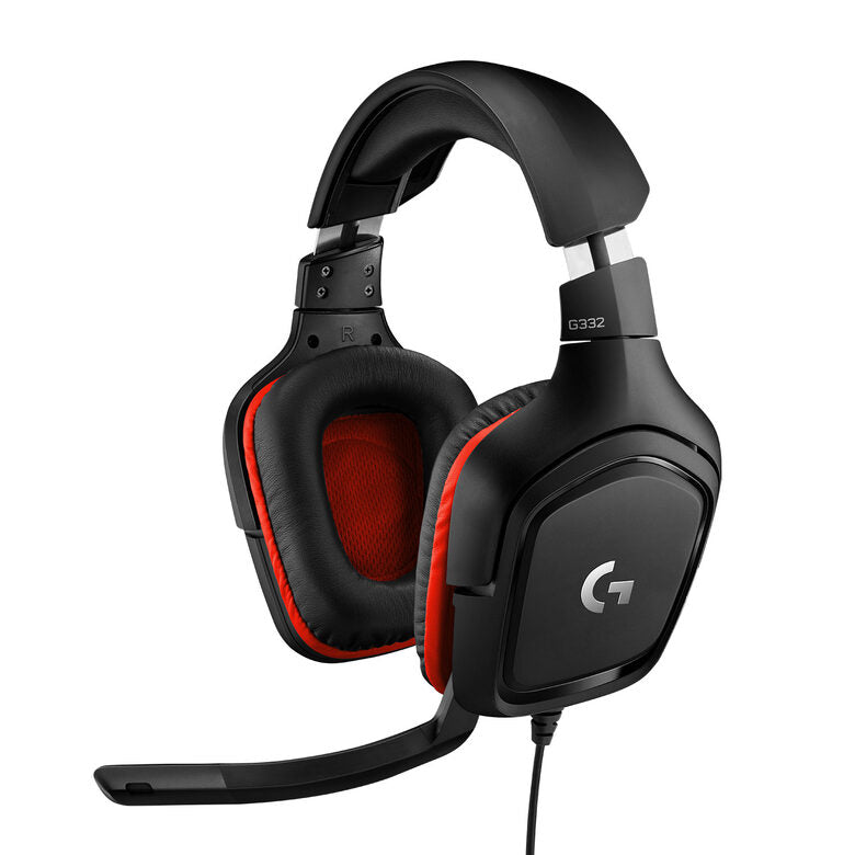 Logitech G G332 Gaming Headset Auricolare Cablato A Padiglione Giocare Nero, Rosso