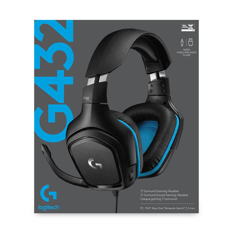 Logitech G G432 Gaming Headset Auricolare Cablato A Padiglione Giocare Nero, Blu