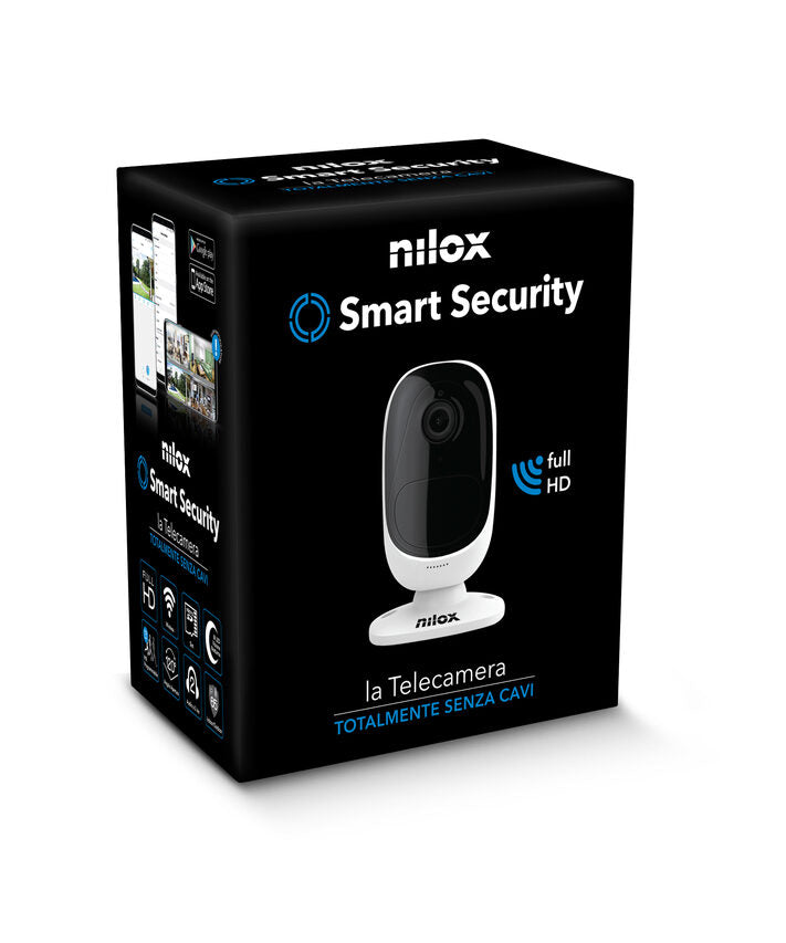 Nilox 31NXF60BG0001 telecamera di sorveglianza Telecamera di sicurezza IP Interno e esterno Cubo 1920 x 1080 Pixel Scrivania/Parete