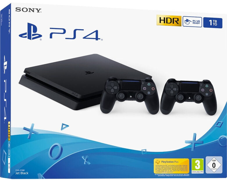 Sony PlayStation 4 Slim + 2 x DualShock 4 V2 1000 GB Wi-Fi Nero