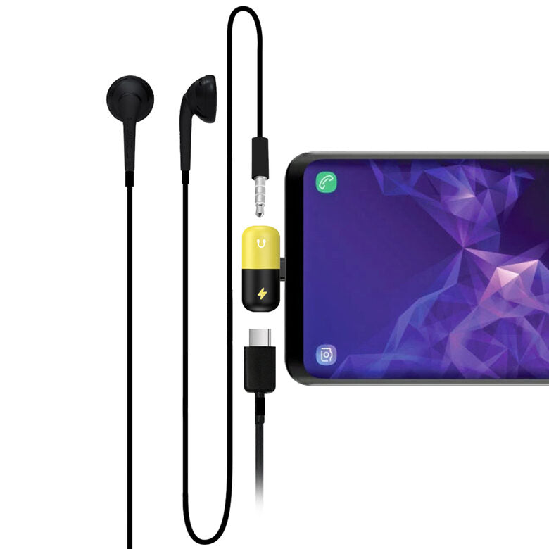 Area ADCTYCAUXYK adattatore per inversione del genere dei cavi USB Type C USB Type C/3.5 mm Nero, Giallo