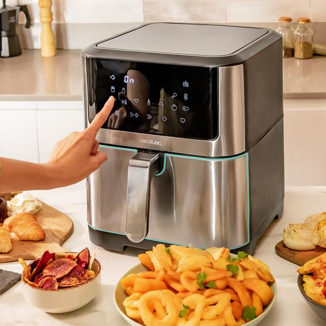 Cecotec 04984 friggitrice Singolo 8 L Indipendente 1800 W Friggitrice a basso contenuto di grassi Nero, Stainless steel