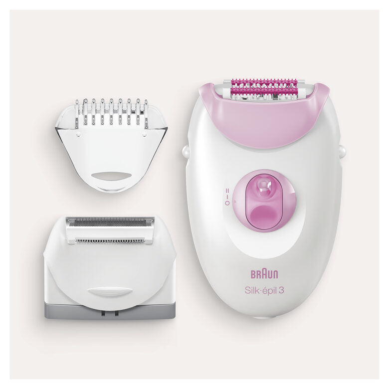 Braun Silk-épil 3 -270, Epilatore Donna Per La Rimozione Duratura Dei Peli - Bianco/Rosa