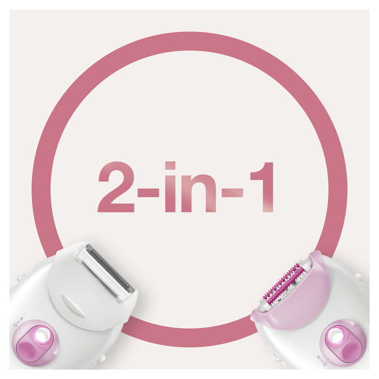 Braun Silk-épil 3 -270, Epilatore Donna Per La Rimozione Duratura Dei Peli - Bianco/Rosa