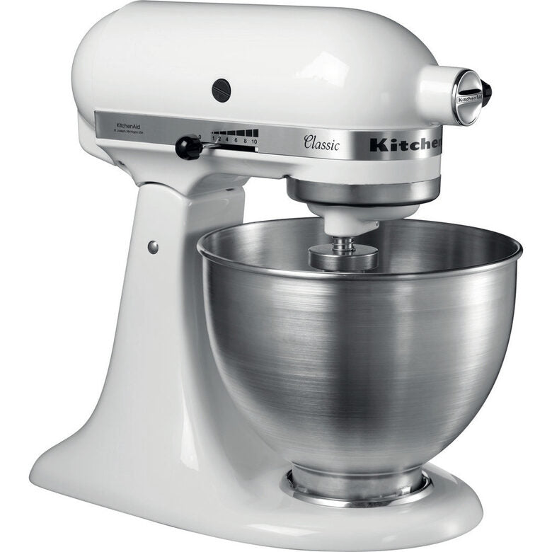 KitchenAid 5K45SS Sbattitore con base 275 W Acciaio inossidabile, Bianco