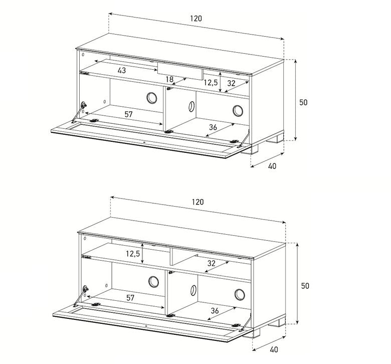 Meliconi 16040H Glass supporto TV e sistema audio 3 cassetto/cassetti 1 ripiani