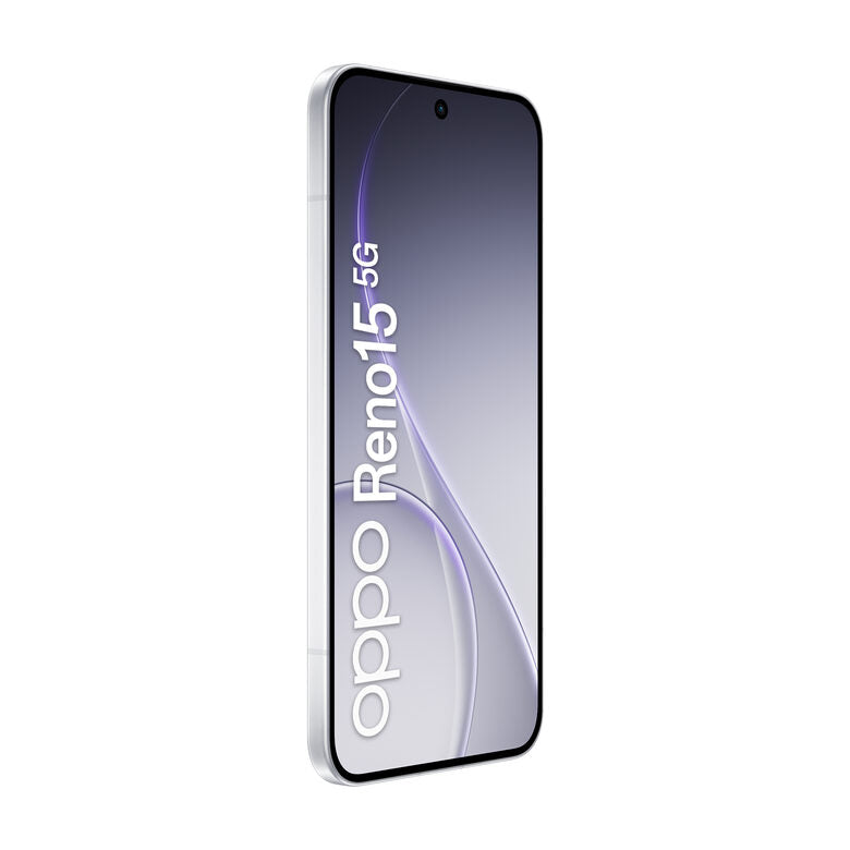 OPPO Reno15 5G AI Smartphone, Tripla fotocamera 50+50+8MP, Selfie 50MP, Display 6.59” 120HZ AMOLED FHD+, 6500mAh, RAM 8GB(Esp2GB/4GB/8GB)+ROM 512GB [Versione Italia], Aurora White