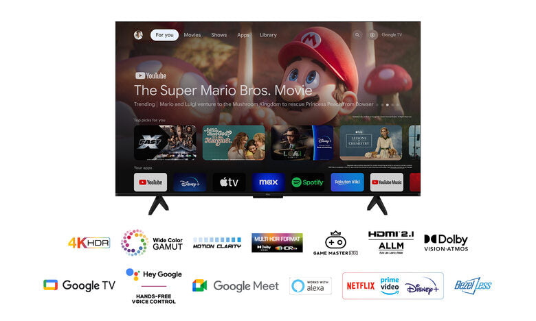 TCL 50P79B Televisione Smart TV 50 Pollici Led 4K Serie P79 Dolby Atmos Google TV