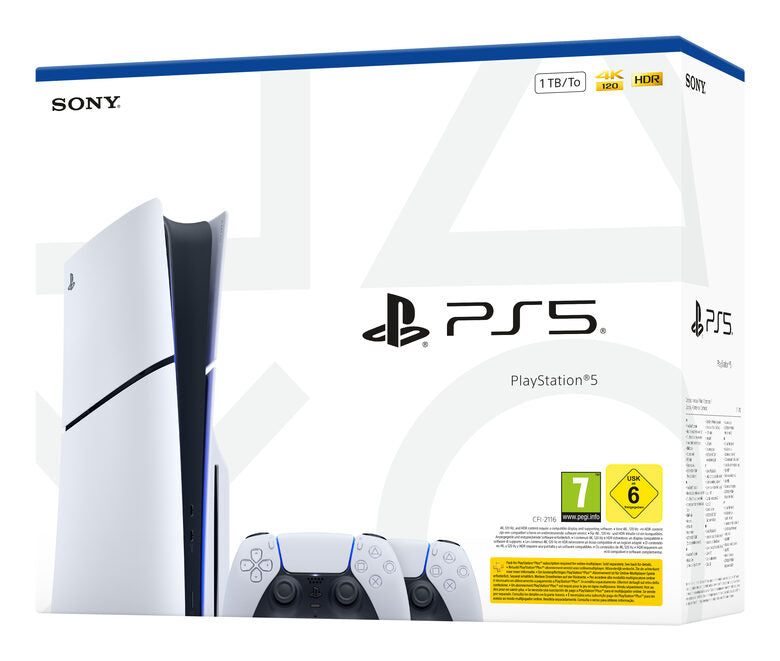 Sony PlayStation 5 Con Due Controller DualSense, 1 Tb Wi-fi Nero, Bianco