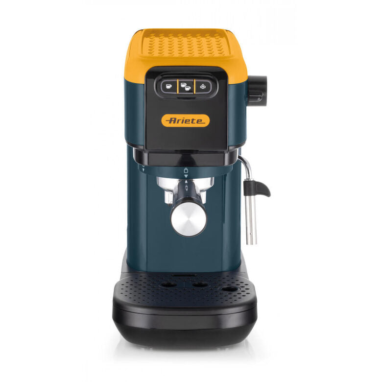 Ariete 1399 Mango Yellow Macchina da caffè espresso, Per polvere e cialde ESE, 1300 W, Capacità 1,1L, 15 bar di pressione, Filtro 1, 2 tazze e cialda ESE, Cappuccino, Giallo
