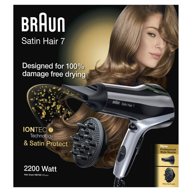 Braun Satin Hair 7 IONTEC HD730 – Asciugacapelli Con Tecnologia A Ioni