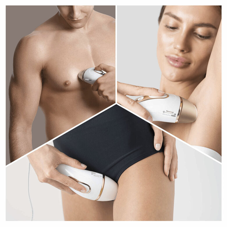 Braun Silk-expert Pro 5 PL5014 Epilatore Luce Pulsata, Bianco/Oro, Corpo E Viso Con Rasoio Venus Smooth E Custodia Esclusiva