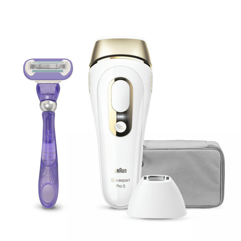 Braun Silk-expert Pro 5 PL5117 Epilatore Luce Pulsata Di Ultima Generazione, IPL, Epilazione Definitiva, Bianco E Oro