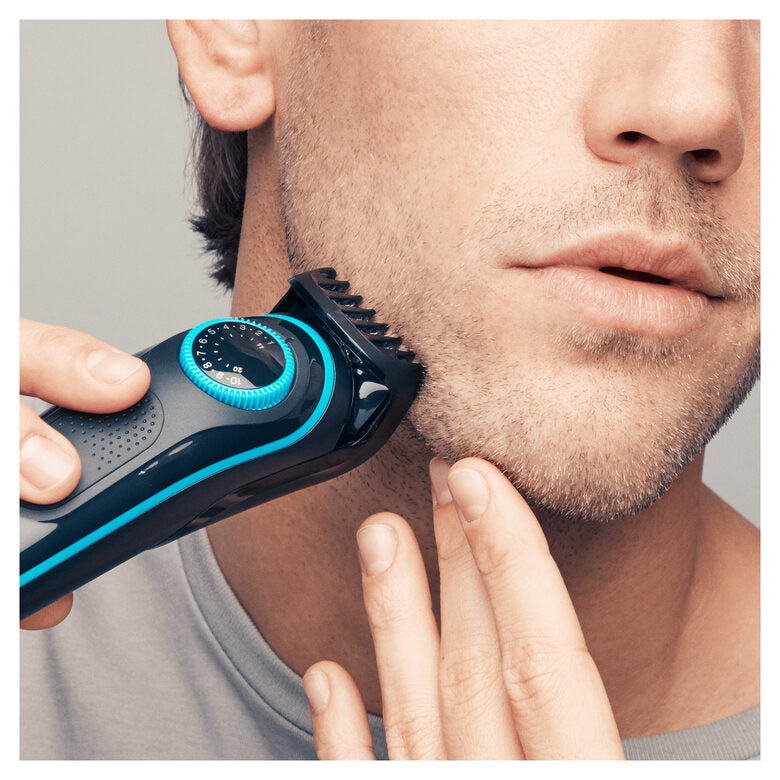 Braun Regolabarba BT5040, Rasoio Barba Elettrico Uomo E Tagliacapelli – Nero/Blu