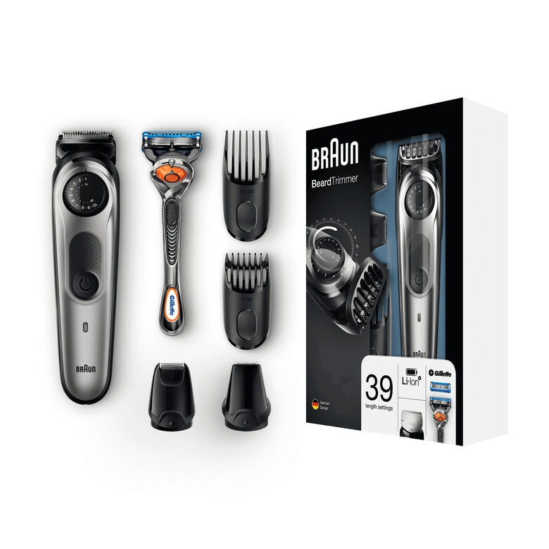 Braun Regolabarba BT7020, Rasoio Barba Elettrico Uomo E Tagliacapelli – Nero/Grigio