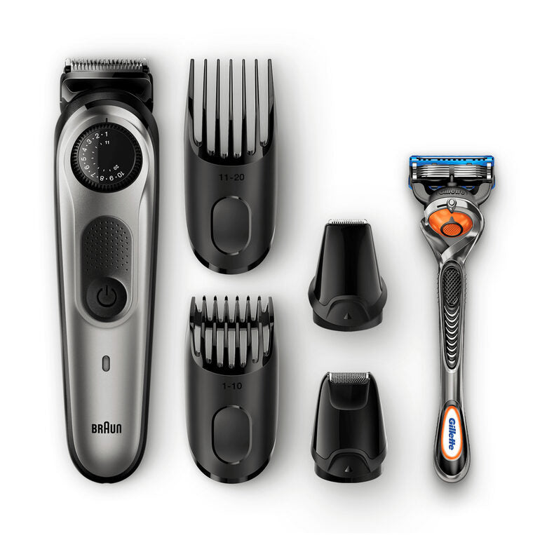 Braun Regolabarba BT7020, Rasoio Barba Elettrico Uomo E Tagliacapelli – Nero/Grigio