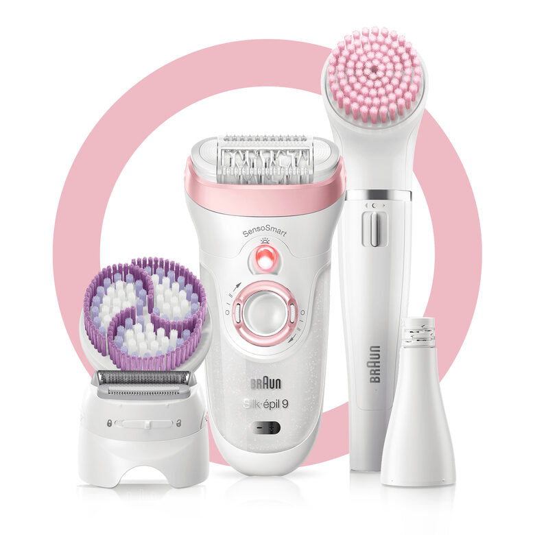 Braun Silk-épil 9 9-975 Beauty Set Epilatore Donna 6-In-1 Wet&Dry Senza Fili – Rasoio, Spazzola Esfoliante Corpo, Kit Pulizia Viso Corpo