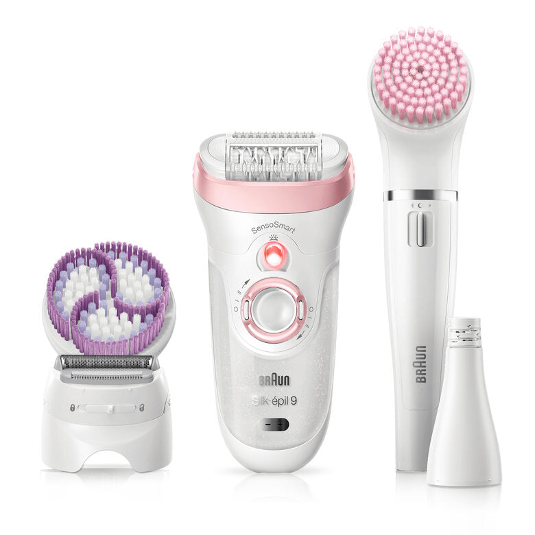 Braun Silk-épil 9 9-975 Beauty Set Epilatore Donna 6-In-1 Wet&Dry Senza Fili – Rasoio, Spazzola Esfoliante Corpo, Kit Pulizia Viso Corpo