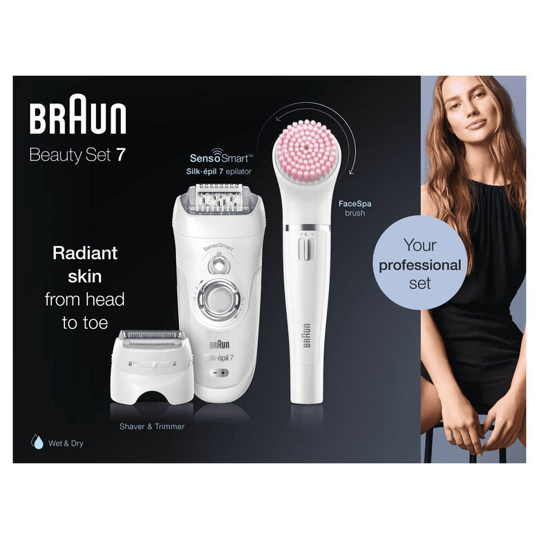 Braun Silk-épil 7 7-875 Beauty Set Epilatore Professionale 5-In-1 Wet&Dry Senza Fili