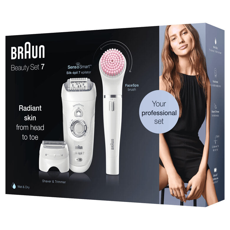 Braun Silk-épil 7 7-875 Beauty Set Epilatore Professionale 5-In-1 Wet&Dry Senza Fili