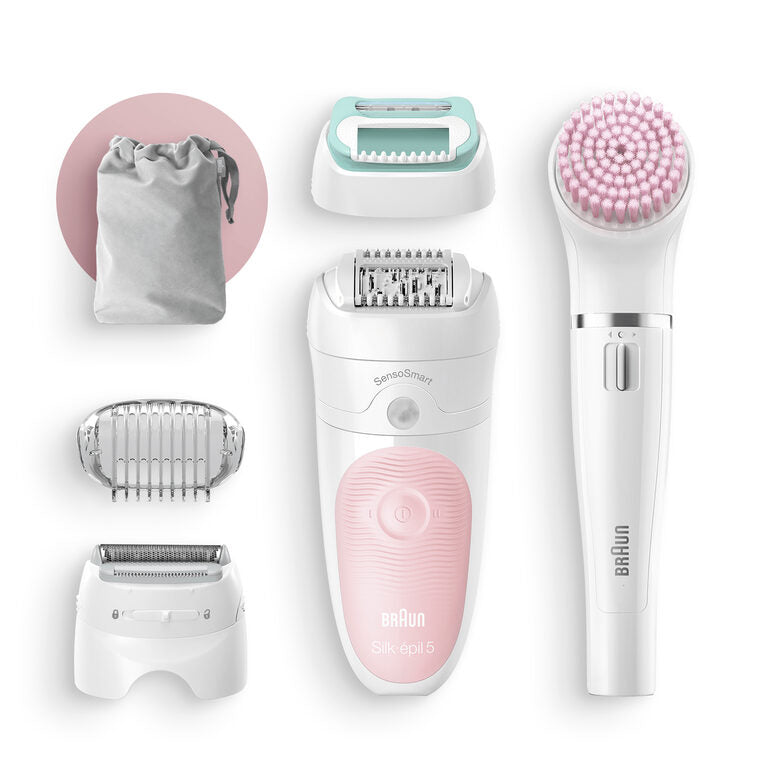 Braun Silk-épil 5 Wet&Dry Silk-épil 5 5-875 Beauty Set Per Le Prime Epilazioni 4-In-1 Wet&Dry Senza Fili – Epilatore Donna, Rasoio, Rifinitore, Kit Pulizia Viso