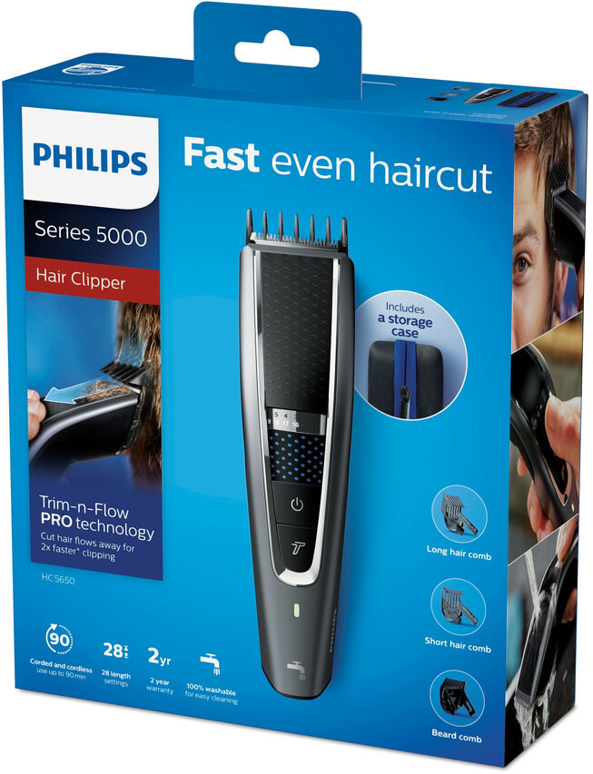 Philips 5000 series Tecnologia Trim-n-Flow PRO Regolacapelli lavabile