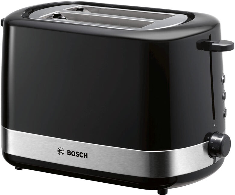 Bosch TAT7403 tostapane 2 fetta/e 800 W Nero, Acciaio inossidabile