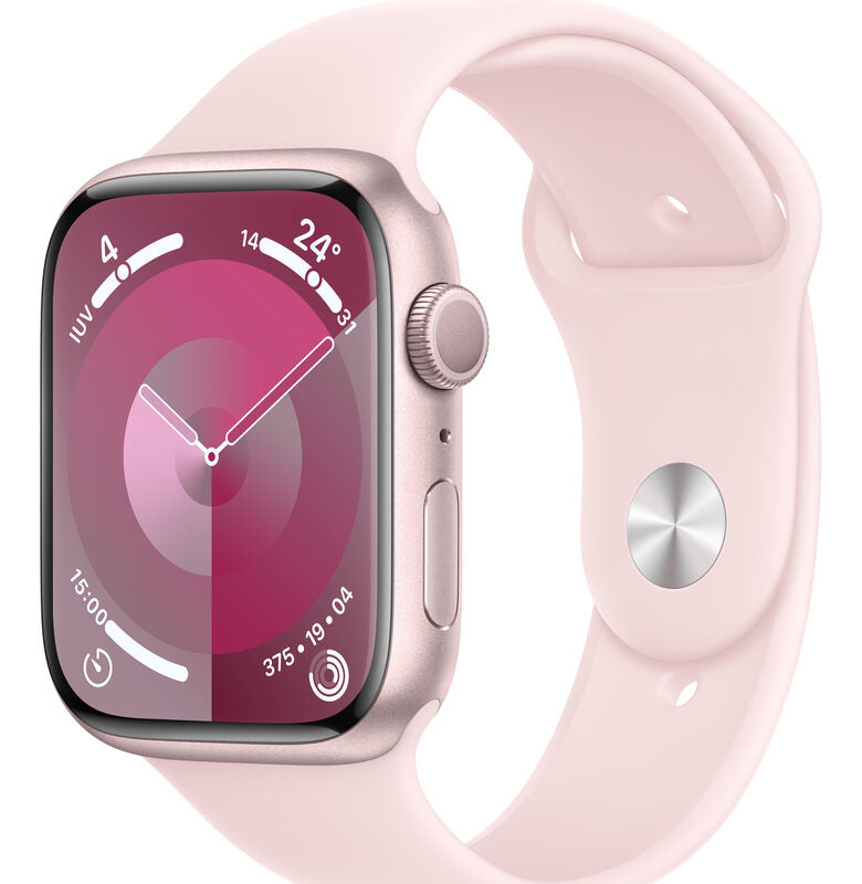 Apple Watch Series 9 GPS Cassa 45mm in Alluminio Rosa con Cinturino Sport Rosa Confetto - M/L