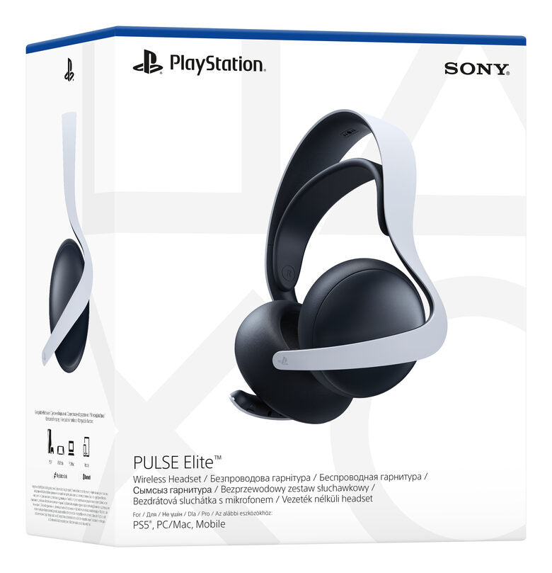 Sony PULSE Elite Auricolare Con cavo e senza cavo A Padiglione Gaming Bluetooth Base di ricarica Nero, Bianco