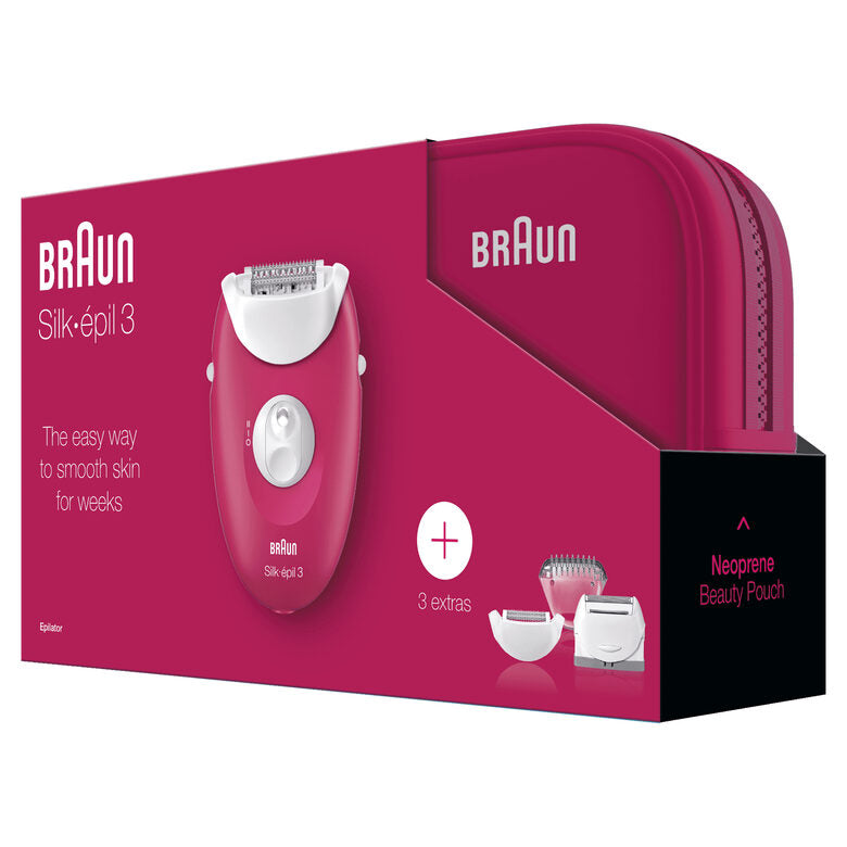 Braun Silk-épil 3 81677778 epilatore 20 pinzette Bianco, Rosa