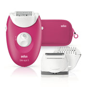 Braun Silk-épil 3 81677778 epilatore 20 pinzette Bianco, Rosa