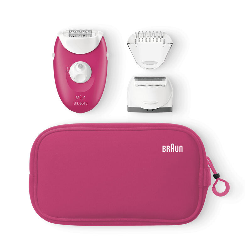 Braun Silk-épil 3 81677778 epilatore 20 pinzette Bianco, Rosa