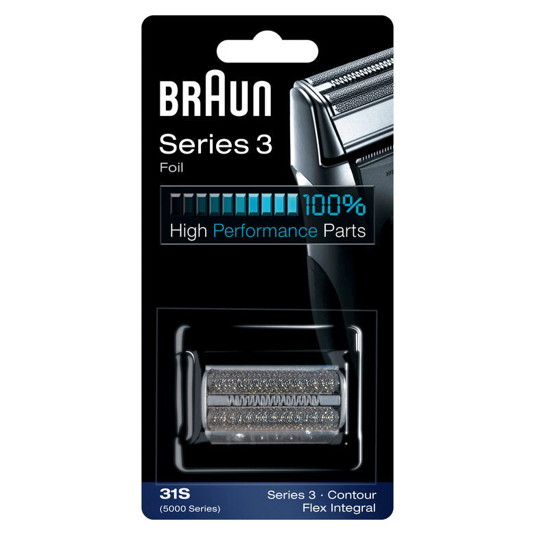 Braun Testina di ricambio 31S color argento - Compatibile con i rasoi della Serie 3
