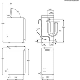 Electrolux EWT1278EVS lavatrice Caricamento dall'alto 7 kg 1200 Giri/min Bianco