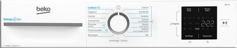 Beko BMWU31021W B300 Lavatrice A Libera Installazione 10 Kg, 1200 Giri, EnergySpin, AutoClean, Classe A, Bianco