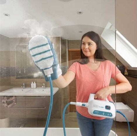 Black & Decker FSH10SM Pulitore a vapore portatile 0,1 L 1000 W Turchese, Bianco