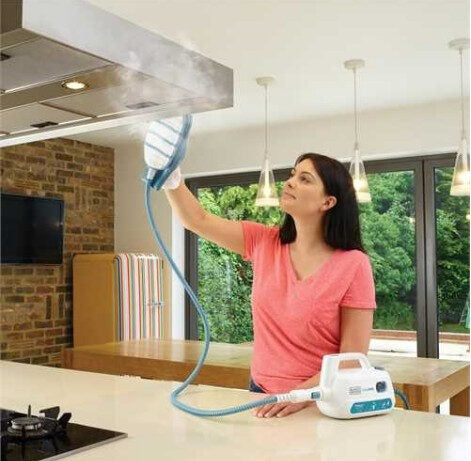 Black & Decker FSH10SM Pulitore a vapore portatile 0,1 L 1000 W Turchese, Bianco