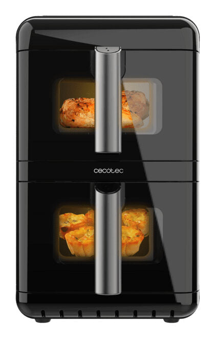 Cecotec Cecofry DuoLevel 12000 Window Doppia Friggitrice ad aria senza olio 12 L Indipendente 2900 W Friggitrice ad aria calda Nero