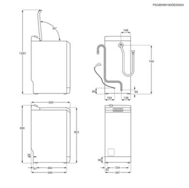 Electrolux RWT1063IDW lavatrice Caricamento dall'alto 6 kg 1000 Giri/min Bianco
