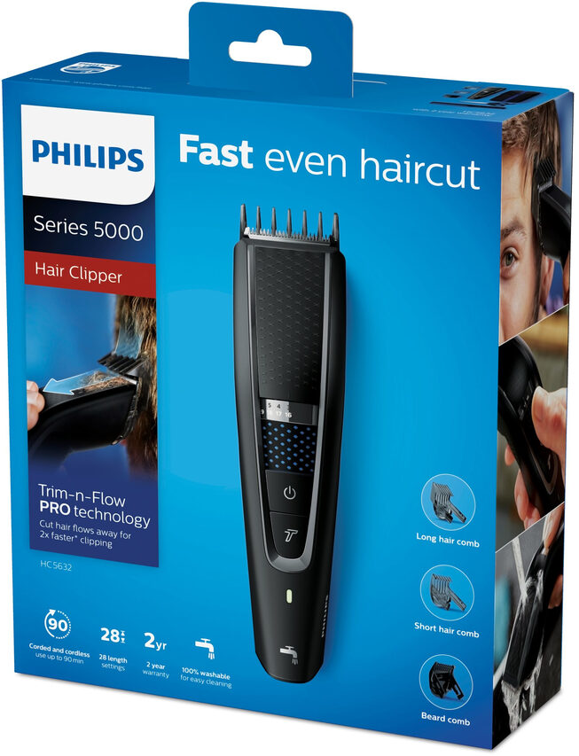 Philips 5000 series Tecnologia Trim-n-Flow PRO Regolacapelli lavabile