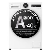 LG F4X7011TWB Serie X7 Lavatrice Smart A Libera Installazione 11 Kg, AI DD™, 1400 Giri, Display Easy Circle, Wi-fi, AI Wash, Turbowash, Classe A-40%, Bianco