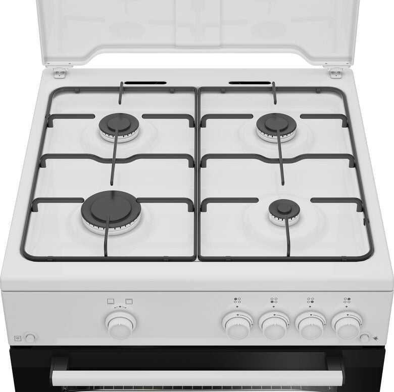 Beko FBG62010DW cucina a libera installazione bianca, 60x60cm, piano gas, forno a gas, grill a gas, 64Lt, Сlasse A