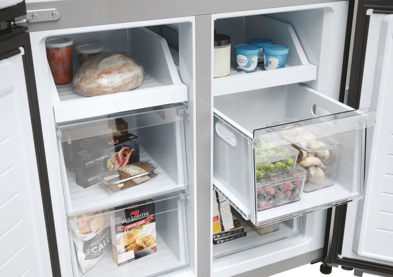 Haier HCR3818ENMM Cube 83 Serie 3 Frigorifero Side By Side Libera Installazione 467 L E Platino Stainless steel