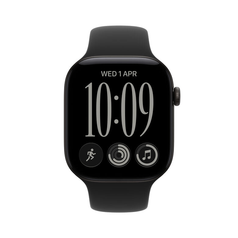 Apple Watch Series 12 GPS, cassa 46 mm in alluminio nero con cinturino Sport nero - M/L