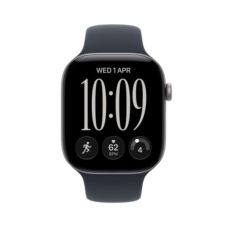 Apple Watch Series 12 GPS + Cellular, cassa 46 mm in alluminio grigio siderale con cinturino Sport blu marino - M/L