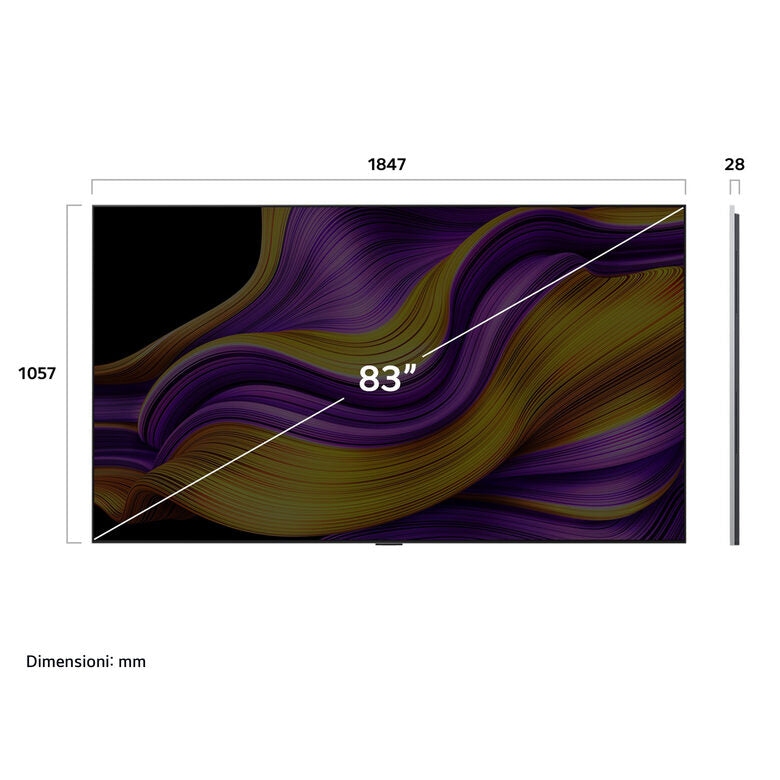 LG OLED evo AI OLED83G54LW Televisione Serie G5 83 Pollici 4K, α11 Gen2, Brightness Booster Ultimate, 60W, 4 HDMI 165Hz, Smart TV 2025